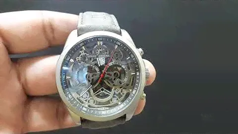 Tag-Heuer Grand Carrera CR7 Model With Grey Belt & Grey Dial Inside (Chronos Working)