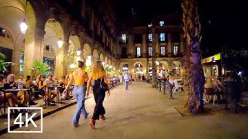 Barcelona nightlife: LA RAMBLA & GOTHIC QUARTER at Night - Catalonia, Spain 4K ASMR 60fps