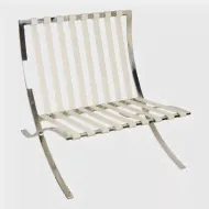 Эргономичное кресло Barcelona Chair, белое-0