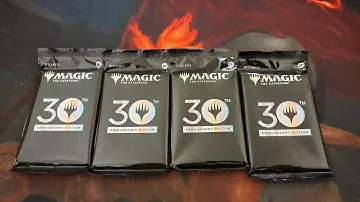 Opening all 4 packs of magic the gathering 30th Anniversary packs!