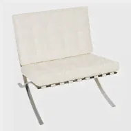 Эргономичное кресло Barcelona Chair, белое-3