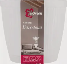 Горшок для цветов "InGreen" Barcelona белый 6,5л
